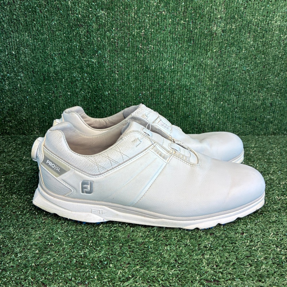 FootJoy Pro SL Carbon BOA Spikeless Leather Athletic Golf Shoe White Men 11 Wide